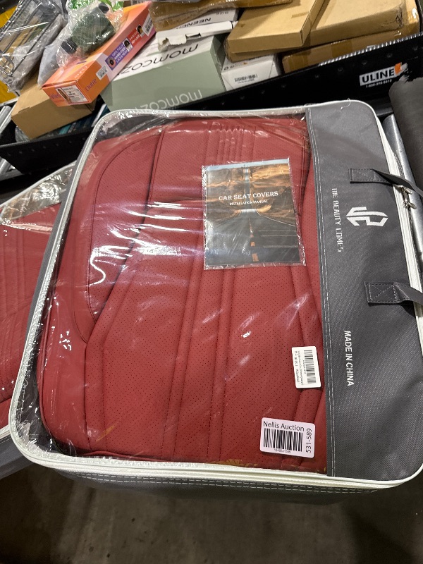 Photo 1 of BLINGBEAR Full Coverage Car Seat Covers Universal Fit for Cars SUVs Pick-up Trucks with Waterproof Leatherette in Automotive Vehicle Interior Accessories (Wine Red, Front Pair(Driver and passanger))