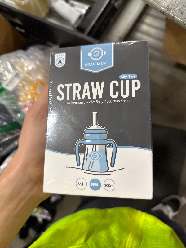 Photo 1 of GROSMIMI Spill Proof no Spill Magic Sippy Cup with Straw with Handle for Baby and Toddlers, Customizable, PPSU, BPA Free 6 oz (Sky blue)