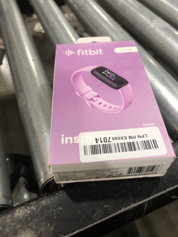 Photo 1 of Fitbit Inspire 3 Health &-Fitness-Tracker with Stress Management, Workout Intensity, Sleep Tracking, 24/7 Heart Rate and more, Lilac Bliss/Black, One Size (S & L Bands Included)