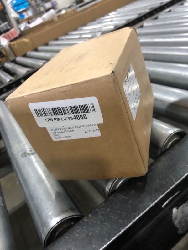 Photo 1 of OTTFF 2 Pack Black Floor Mount Post Base for T Slot 4040 Aluminum Profile, Carbon Steel Flange Anchor Bracket