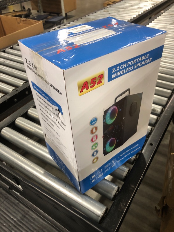 Photo 1 of Bluetooth Speakers, 60W Portable Wireless Loud Outdoor Home Party Bluetooth Speaker with Subwoofer, FM Radio, LED Colorful Lights, Microphone, Remote and Big Powerful Stereo Deep Bass Sound Boombox
