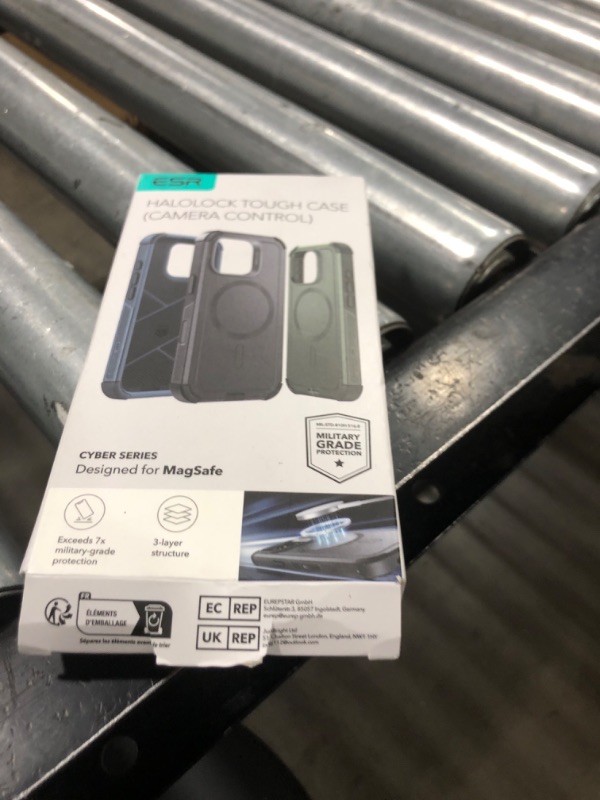 Photo 1 of ESR for iPhone 16 Pro Case, 23 ft Military-Grade Drop Protection with Camera Control Button, Heavy Duty Magnetic Phone Case, Compatible with MagSafe Accessories, Cyber Series, Black
