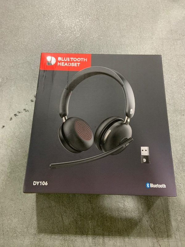 Photo 1 of Dytole Bluetooth 5.3 Headset, Wireless Headset with Mic for Work (AI Noise Cancelling), Wireless Headphones with Mic & USB Dongle, 65H & Mute Function, Fit for PC/Call Center/Computer/Laptop/Teams