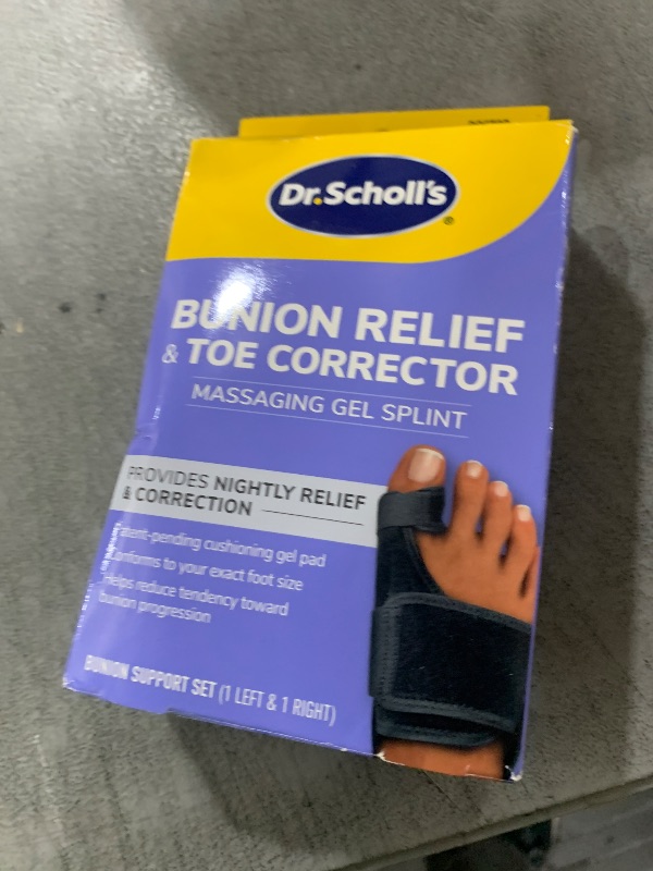 Photo 1 of Dr. Scholl's BUNION RELIEF & TOE CORRECTOR // Massaging Gel Bunion Splint & Big Toe Straightener - Orthopedic Bunion Corrector for Women & Men - Bunion Pads for Bunion Pain Relief, 1 Support Set (Left & Right)