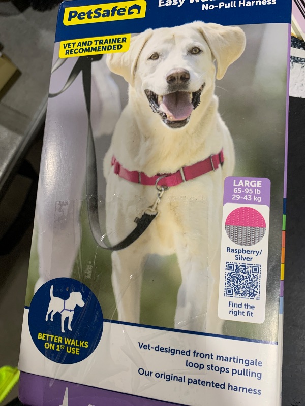Photo 1 of PetSafe Easy Walk No-Pull Dog Harness - The Ultimate Harness to Help Stop Pulling - Take Control & Teach Better Leash Manners - Helps Prevent Pets Pulling on Walks, Large, Raspberry/Gray
