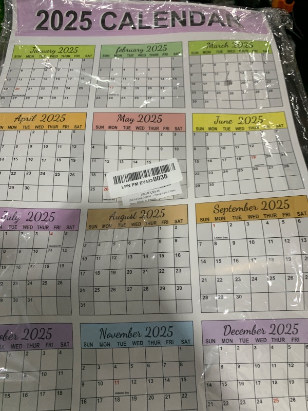 Photo 1 of 2025 Full Desk Calendar 2 Sided Vertical/Horizontal Reversible 11 x 17 Inch 12 Month Calendar Planner Cards 3 Sheets