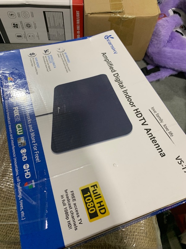 Photo 1 of TV Antenna Indoor, Digital Amplified Indoor HDTV Antenna, 1080p VHF UHF Television Local Channels Detachable Signal Amplifier and 16.5ft Long Coax Cable