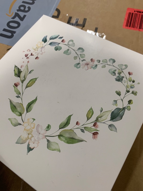 Photo 1 of WRAPAHOLIC 50Pcs Floral Wedding Napkins - 3 Ply Floral Botanical Heart Wedding Disposable Paper Luncheon Napkin for Engagement, Bridal Shower, Tableware Party Supplies - 6.5 x 6.5 In