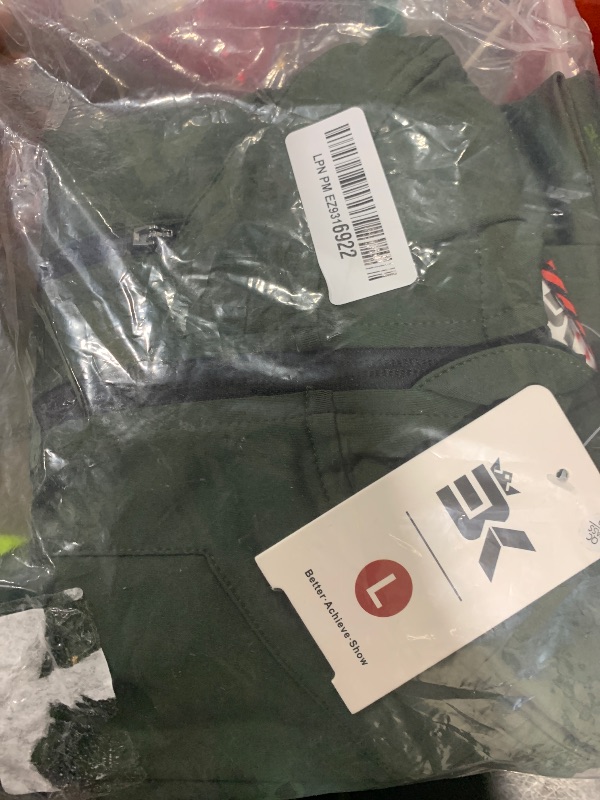 Photo 1 of BROKIG Mens WindBreak Lightweight Running Jackets with Zip Pocket,Workout Track Hoodie Athletic Gym Sweatshirts Men(Army Green, Large)