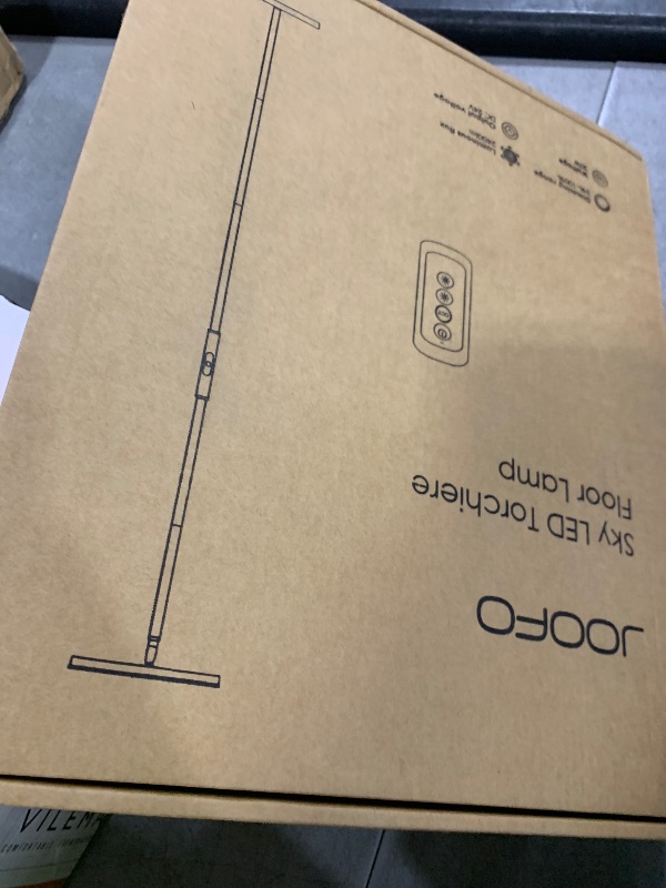 Photo 1 of JOOFO Floor Lamp,30W/2400LM Sky LED Modern Torchiere 3 Color Temperatures Super Bright Floor Lamps-Tall Standing Pole Light with Remote & Touch Control for Living Room,Bed Room,Office?Platinum Silver?