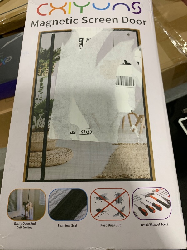 Photo 1 of CHIYUNS Reversible Left Right Side Opening Screen Door Mesh Magnetic Closure Heavy Duty, Self Closing Fiberglass Bug Net with Magnet for Sliding Doors & Doorway, Pet Friendly, 36 x 82 inch