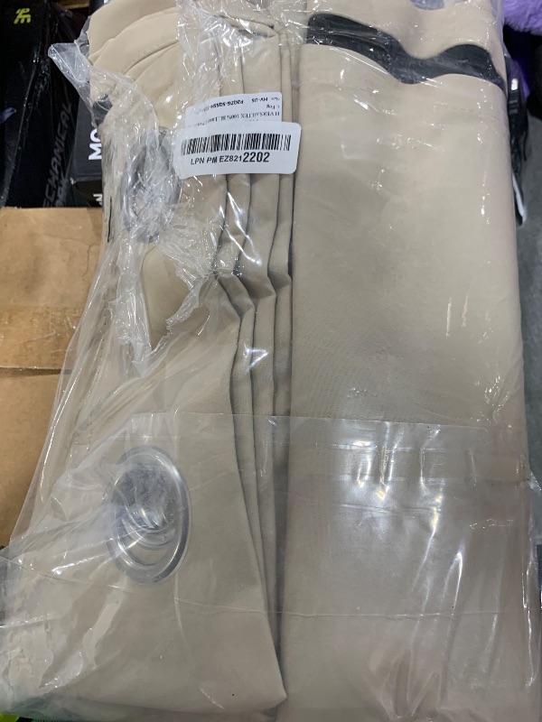 Photo 1 of H.VERSAILTEX 100% Blackout Curtains for Bedroom Thermal Insulated Blackout Curtains 96 inch Length Heat and Full Light Blocking Curtains for Living Room with Black Liner 2 Panels Set, Fog
