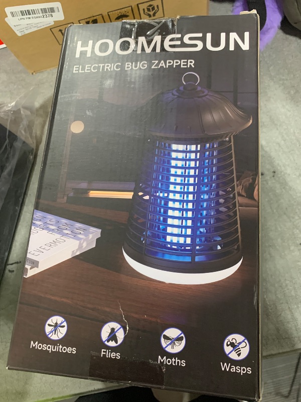 Photo 1 of HOOMESUN Bug Zapper Outdoor, Mosquito Zapper with LED Light, 4200V Electric Fly Zapper, Fly Traps, Plug in Mosquito Killer, Flying Insects Zapper Indoor, Perfect for Home Backyard Patio