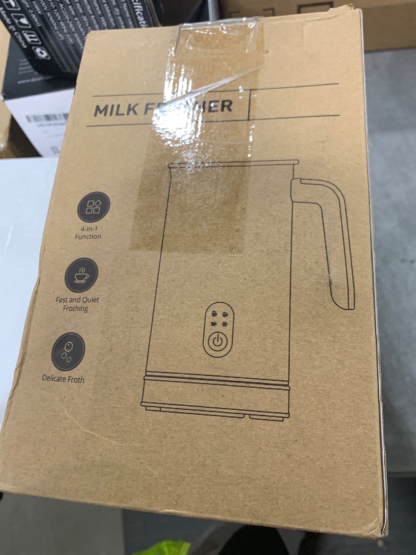 Photo 1 of Ovetedot Milk Frother, 4-in-1 Milk Frother and Steamer, 13.5oz/400ml Automatic Hot and Cold Foam Maker and Milk Warmer, Electric Frother for Coffee, Latte, Cappuccino, Macchiato, Matcha(Black)