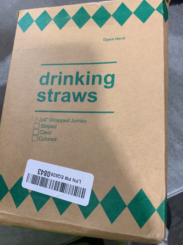 Photo 1 of Glotoch Express 1000 PCS Individually Wrapped Black Plastic Straws, 7.75'' Long, 0.24'' Diameter Disposable Drinking Straws for Every Occasion, Party, Made in USA