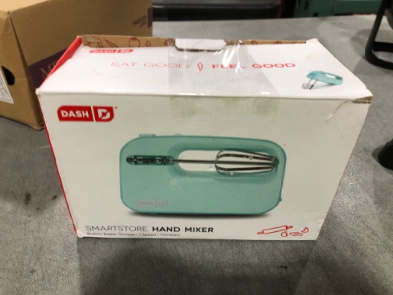 Photo 1 of Dash SmartStore™ Compact Hand Mixer Electric for Whipping + Mixing Cookies, Brownies, Cakes, Dough, Batters, Meringues & More, 3 Speed, 150-Watt - Aqua