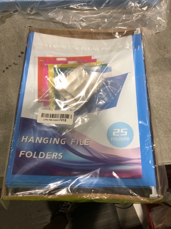 Photo 1 of Blue 25 Pack Hanging Folder File Cabinet Organizer Letter Size 1/5 Cut Adjustable Label Decoration Home Office School Classroom