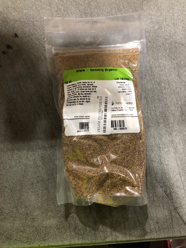 Photo 1 of Handy Pantry Organic Salad Sprouting & Microgreens Mix – 16 Oz – Non-GMO, High-Germination Blend of Alfalfa, Broccoli, Lentil, Mung Bean & Radish Seed – Fresh, Crisp Sprouts & Nutritious Micro Green