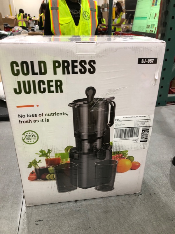 Photo 1 of Juicer Machines with 5.8" Large Feed Chute, Cold Press Juicer For Whole Vegetables and Fruits, 400W Professional Slow Masticating juicer Easy to Clean for Batch Juicing (Titanium Gray)