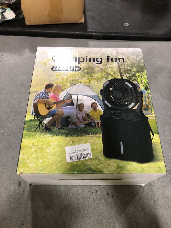 Photo 1 of Misting Fan Portable 42800mAh Rechargeable with Remote Control, Camping Fan with LED Light & Stepless Speed Control & Cooling Spray with 6L Bucket, Timer Function, Portable Handle, Rotate Hang Hook