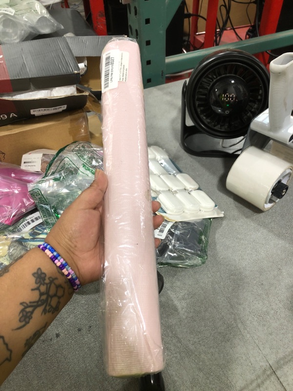 Photo 1 of Sevalo Light Pink Peel and Stick Wallpaper Pink Contact Paper for Cabinets and Drawers Textured Embossed Self Adhesive Removable Wallpaper Bedroom Bathroom Waterproof Girls Kids Room 15.7inW 315inL