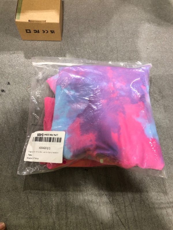 Photo 1 of Vogseek Size 10-12 Hot Pink Long Sleeve Bathing Suits Girls 11-12 Year Old Tie Dye Swimsuits with Cover-ups Skirts Teen Girls' 2 pc Matching Rose Rash Guard Swim Shirts Sets for Sporty Vacation