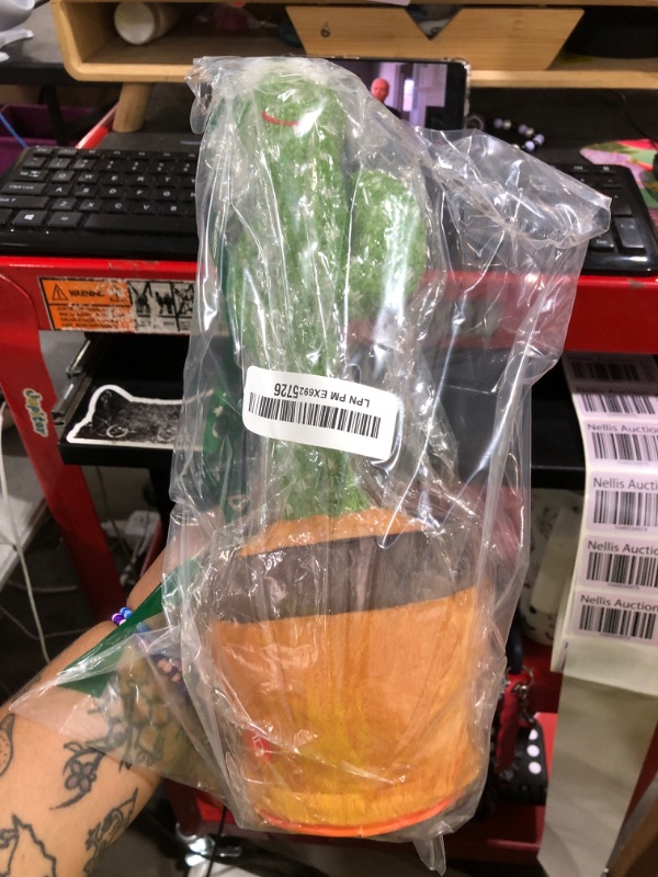 Photo 1 of Dancing Cactus Talking Toy,Wriggle Singing Mimicking Cactus,Repeat What You Say,Sing,Dance,Recording,LED(120 Songs)