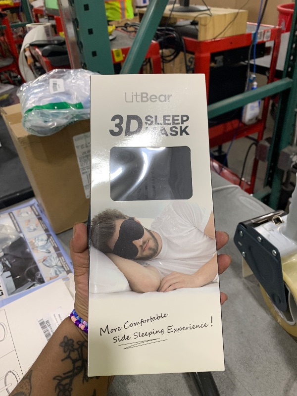 Photo 1 of LitBear Sleep Mask for Side Sleeper Women Men, Eye Mask for Sleeping Light Blocking, 3D Contoured Cup Sleeping Mask, Soft Breathable Sleep Eye Mask with Adjustable Elastic Strap for Flight Nap