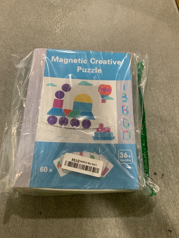 Photo 1 of Dementia Activities for Patients, 170 Pieces Magnetic Tangrams Puzzle Games for Dementia Seniors, Colorful Shape Pattern Alzheimers Products for Elderly, Tile Matching Board Memory Cognitive Gifts