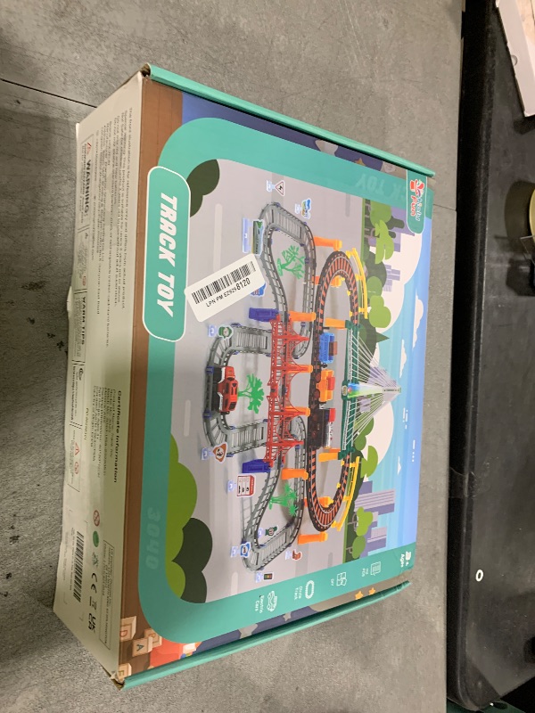 Photo 1 of Electric Toddler Train Set Toy, Battery Powered Railway Train Track Toy Playset for Kids Ages 3 4 5, Boys and Girls