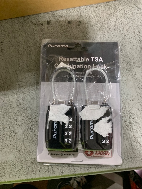Photo 1 of Puroma 2 Pack TSA Approved Luggage Locks, 4 Digit Combination Travel Locks Resettable Code Lock with Zinc Alloy Body for Suitcase, Toolbox, Backpack, Bag, Gym Locker (Black)