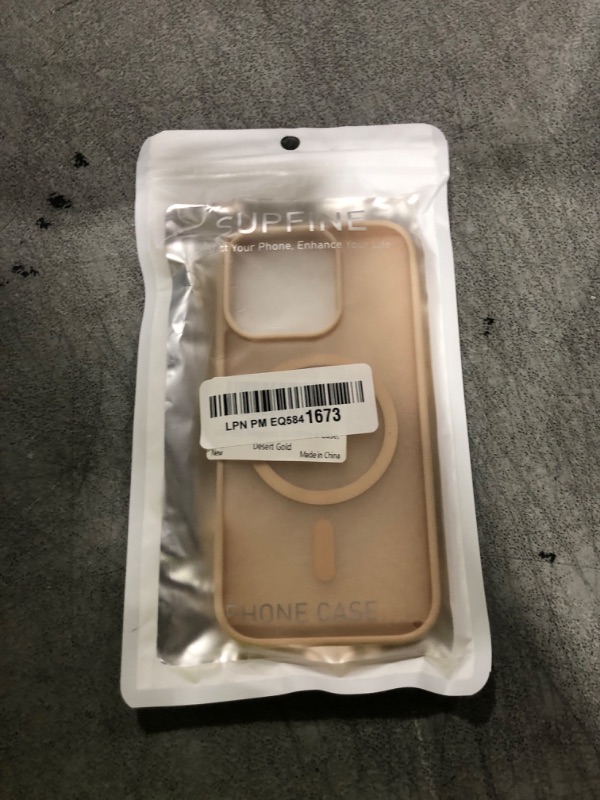 Photo 1 of SUPFINE Magnetic for iPhone 16 Pro Case(Compatible with MagSafe)(Military Grade Drop Protection) Slim Translucent Matte Shockproof with Anti-Fingerprint Phone Case,Desert Gold