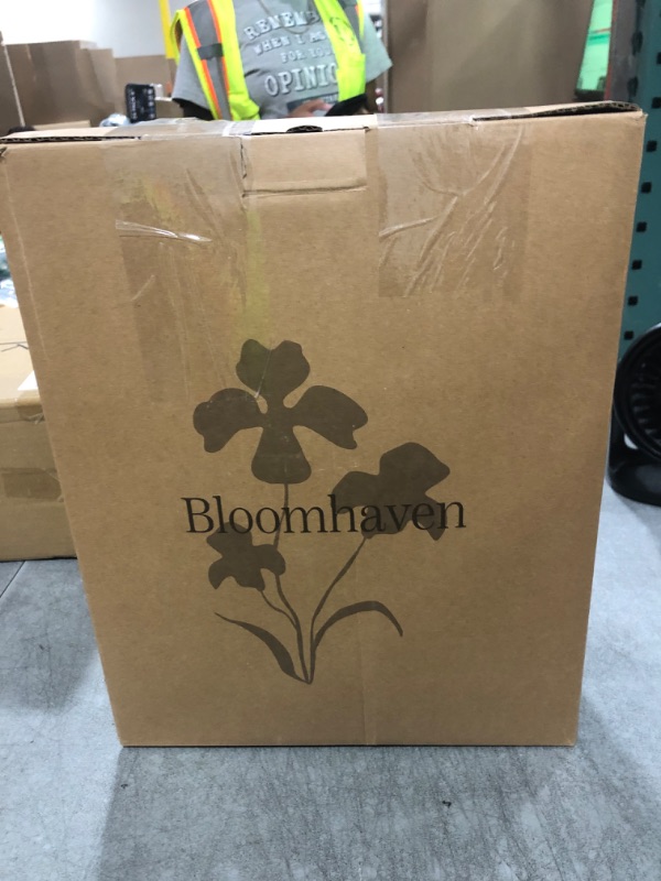 Photo 1 of BLOOMHAVEN Full Comforter Set -7 Pieces Floral Navy Blue Comforter Set for All Seasons, Bed in a Bag Full with Botanical Flowers Comforter, Sheets, Pillowcases & Shams