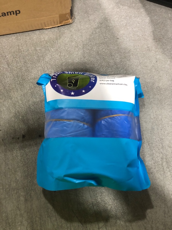 Photo 1 of trash smell buster Trash Can Cover Biodegradable Odor Eliminating Bag with Elastic Rubber Band Lemon Scented Durable Chemical Free 95 Gallon 3 Pack
