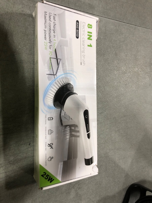 Photo 1 of Bomves Electric Spin Scrubber, Cordless Cleaning Brush Scrubber for Home, 8 Replaceable Brush Heads-90Mins Work Time, 3 Adjustable Size, 2 Speeds for Bathroom Shower Bathtub Glass Car