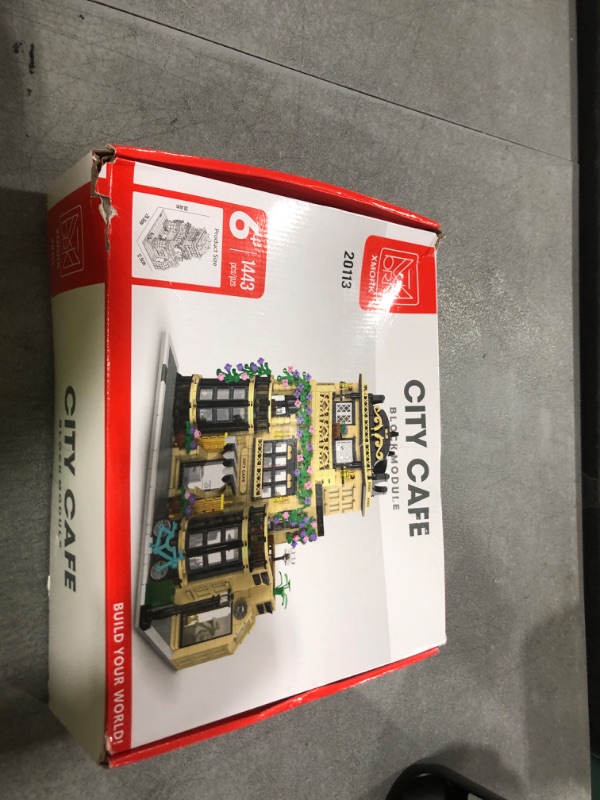 Photo 1 of CAMPIR City Cafe Building Block Set with LED Light, 1443 PCS Modular Architecture Three Story City Cafe Building Blocks Toys Cafe Construction Model for Kids, Teens and Adults