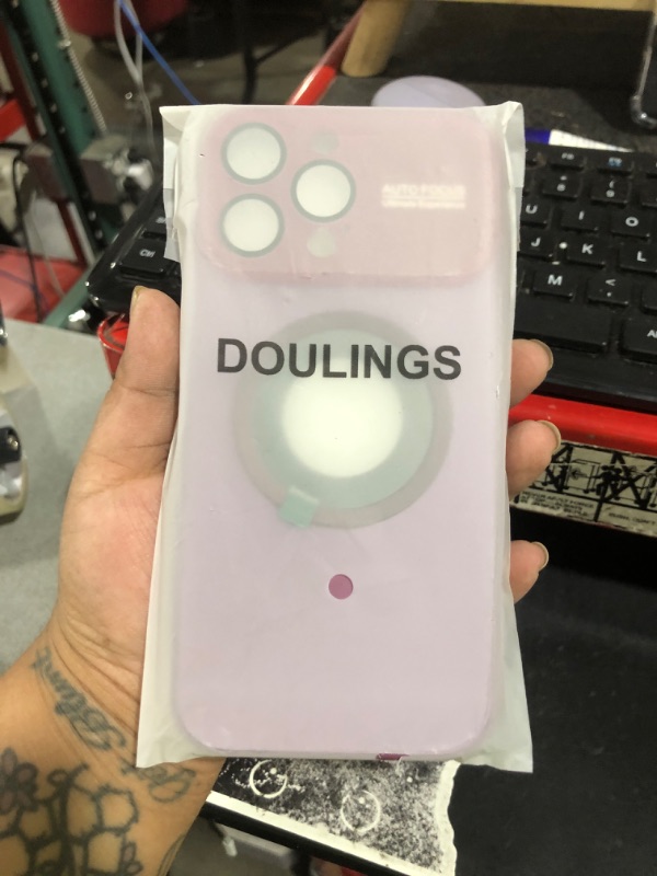 Photo 1 of Doulings Magnetic Series Design for iPhone Case,[Compatible with MagSafe][Military Drop&Full Camera Lens Protection]Large Window Logo View Dust-Proof Matte Shockproof Cover(Wine Red,iPhone 16 Pro Max)