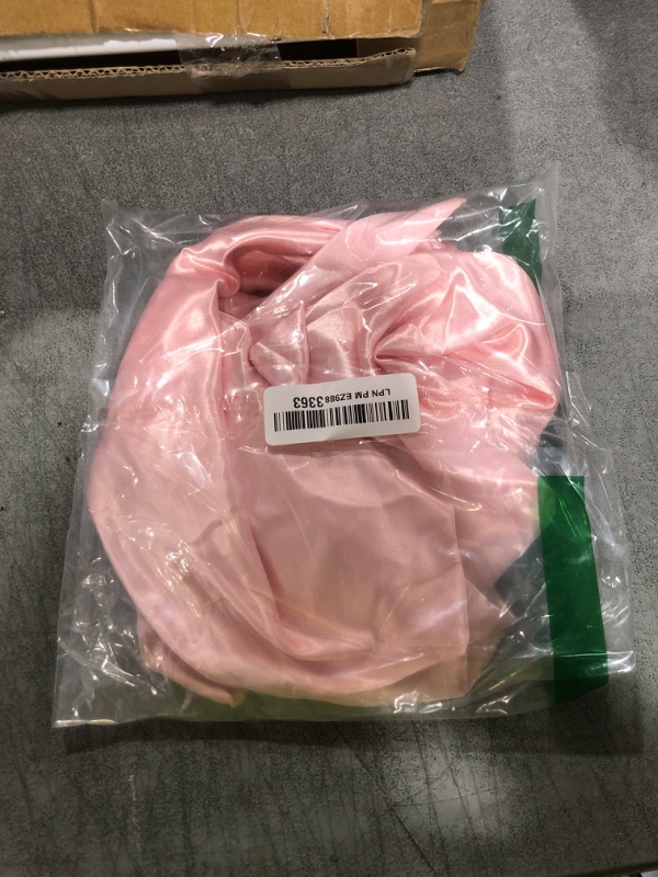 Photo 1 of Large Silk Bonnet for Sleeping, Satin Hair Bonnet for Sleeping with Tie Band, Double Layer Satin Bonnets for Women Natural Curly Hair