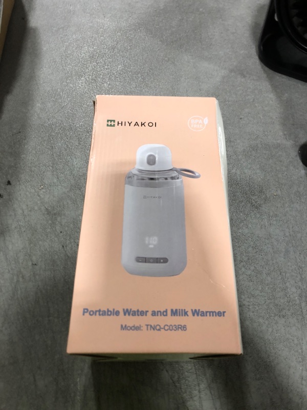 Photo 1 of Portable Water and Milk Warmer, HIYAKOI Bottle Warmer On The Go Fast Heating for Baby Formula Breastmilk Cordless, Baby-Safe Tritan Material, 6 Hour Keep Warm, 9oz