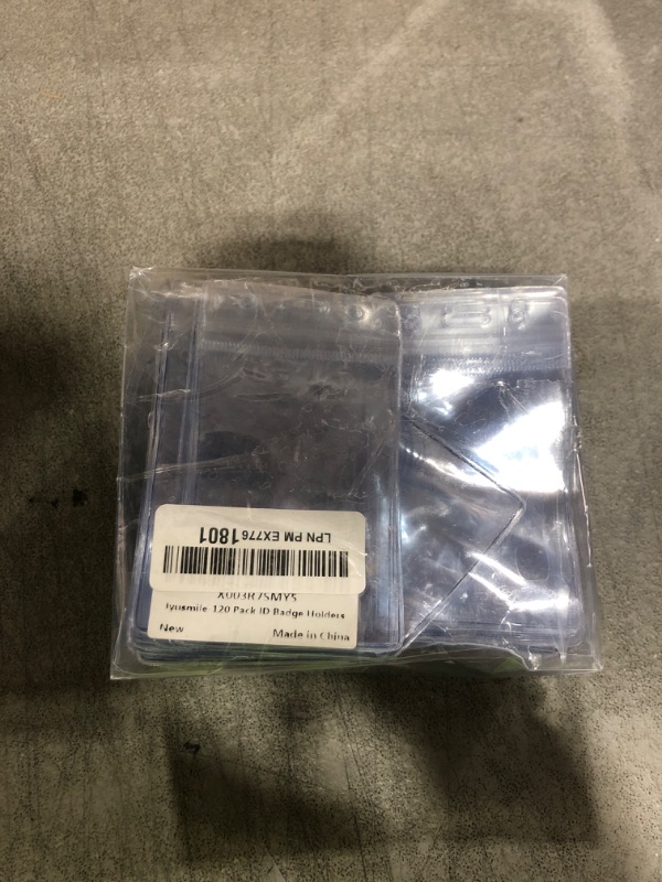 Photo 1 of 120 Pack ID Badge Holder - Vertical Badge Holder, 2.25" x 3.5" Clear Cards Holders for Lanyard, Plastic Sealable Waterproof, Name Tag Holder for Nurses, Office and School