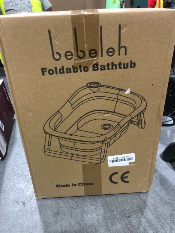 Photo 1 of BEBELEH™ Collapsible Baby Bathtub with Thermometer – Bathtub + Baby tub Sling + Newborn Sling – Baby Bathtub Newborn to Toddler 0-24 Months – The Ultimate Baby Bath Tub! (with Thermometer,Gray)