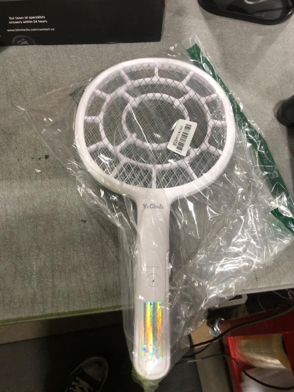 Photo 1 of YsChois Electric Fly Swatter, Bug Zapper, Mosquito Zapper Racket | Gold Zone Voltage, Densest 3 mm Mesh, Apple-Like Weight - AA Battery Powered (not incl.) - Indoor & Outdoor Use with Pro Swat Tips