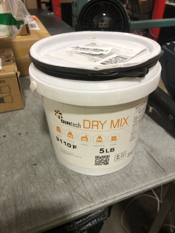 Photo 1 of GIRtech Refractory Cement Dry Mix Mortar 5 LB 3110 Degree °F High Temp Heat Resistant Mortar for Repairing & Masonry, Fire Brick Lining Fire Pit, Fireplace, Kiln, Furnace, Forge