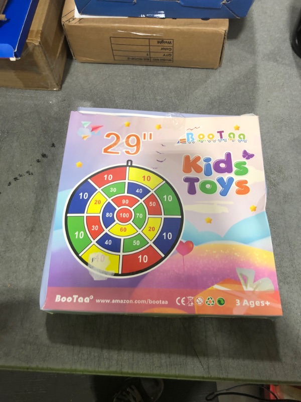 Photo 1 of 29" Large Dart Board for Kids, BooTaa Kids Dart Board with 12 Sticky Balls, Boys Toys, Indoor/Sport Outdoor Fun Party Play Game Toys, Birthday Gifts for 3 4 5 6 7 8 9 10 11 12 Year Old Boys Girls