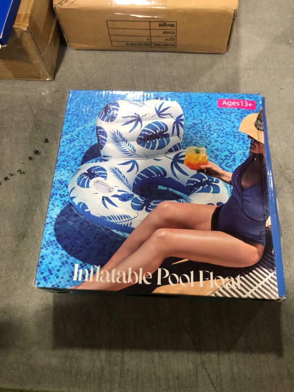 Photo 1 of [2025 New Model] Pool Floats - Inflatable Pool Floats with Cup Holders,Unibody Pool Lounger Float with Handle?Ideal Pool Toys for Pools,Beach,Lakes, Rivers,Water Party 2025 Beach Vacation Essentials