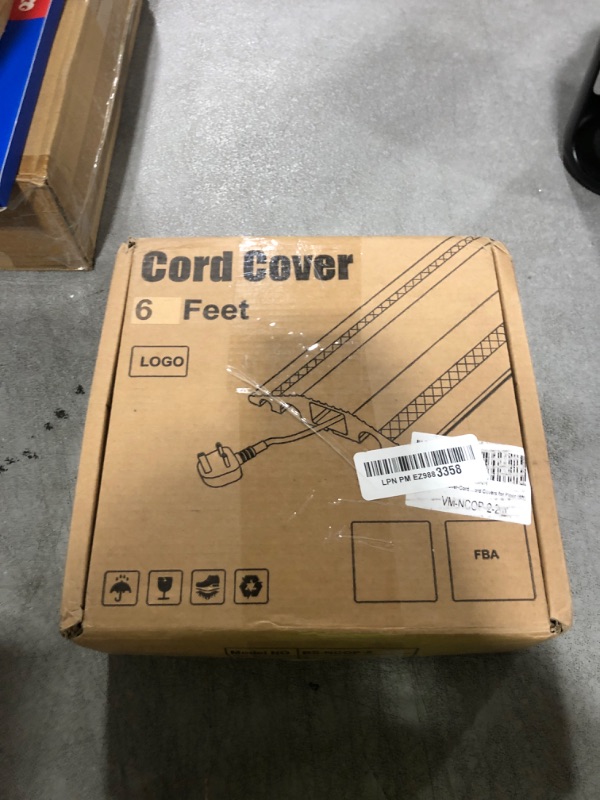 Photo 1 of 6FT Floor Cord Cover-Cord Cover Floor,Power Cable Protector Soft Extension Floor Cable Cover to Organize and Protect Wire on Floor, Electrical Cord Covers for Floor (6ft)