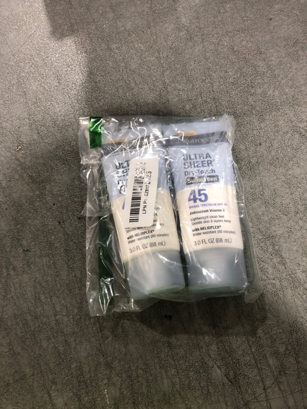 Photo 1 of Neutrogena Ultra Sheer Dry-Touch Sunscreen For Face & Body, SPF 45 Broad Spectrum UVA/UVB Protection, Lightweight Water Resistant & Non-Greasy, Travel Size Sunscreen, 3 fl. oz 2 pack