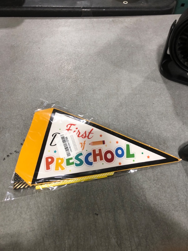 Photo 1 of First Day of Preschool Banner, Pennant Banner Flags First Day of Kindergarten Flag Back School First Day of Preschool Sign for Teachers Students School Decorations