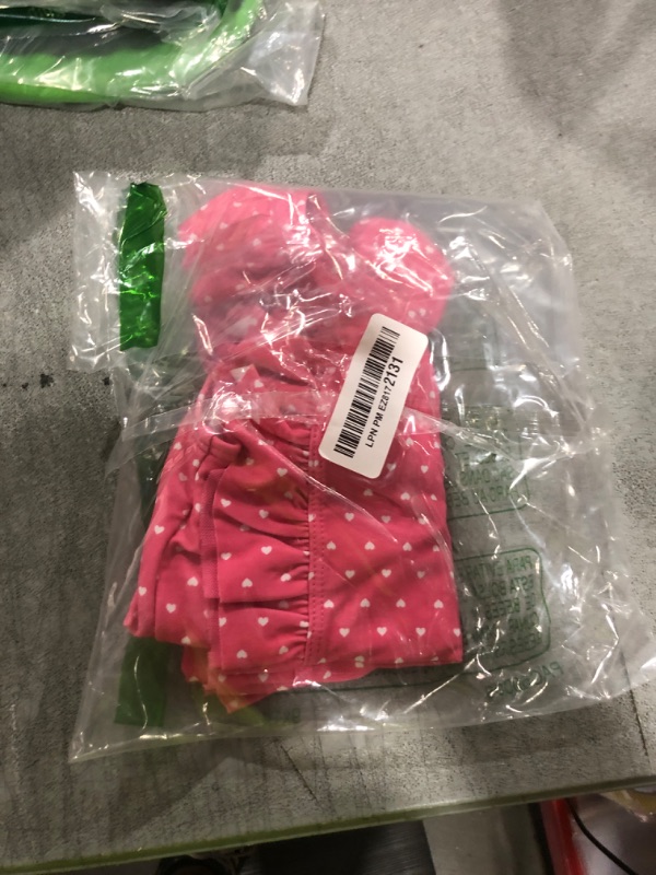 Photo 1 of RuffleButts Hot Pink Heart Waterfall One Piece - 2T