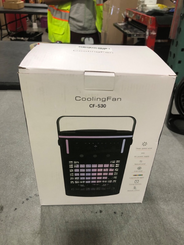 Photo 1 of Portable Air Conditioners, Mini Air Conditioner Portable with Remote, 3 Speeds & 3 Mist, 2-8H Timer & 7 Light Evaporative Air Cooler, Personal Cooling Air Conditioner Fan for Bedroom Office Desk